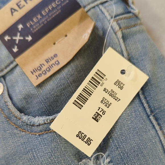 NEW Aeropostale Blue Skinny Jeans Distressed Style - Picture 4 of 12